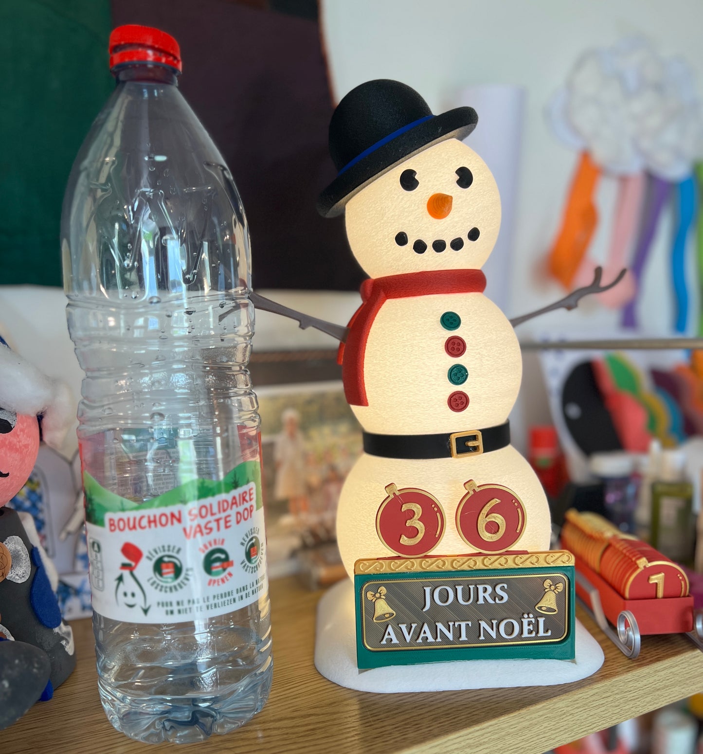 Compteur jours avant Noël, bonhomme de neige